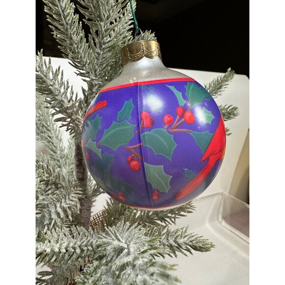 Hallmark Keepsake 1994 Grandparents Glass Ornament Cardinal Holly Berry QX242-6 - Picture 7 of 10